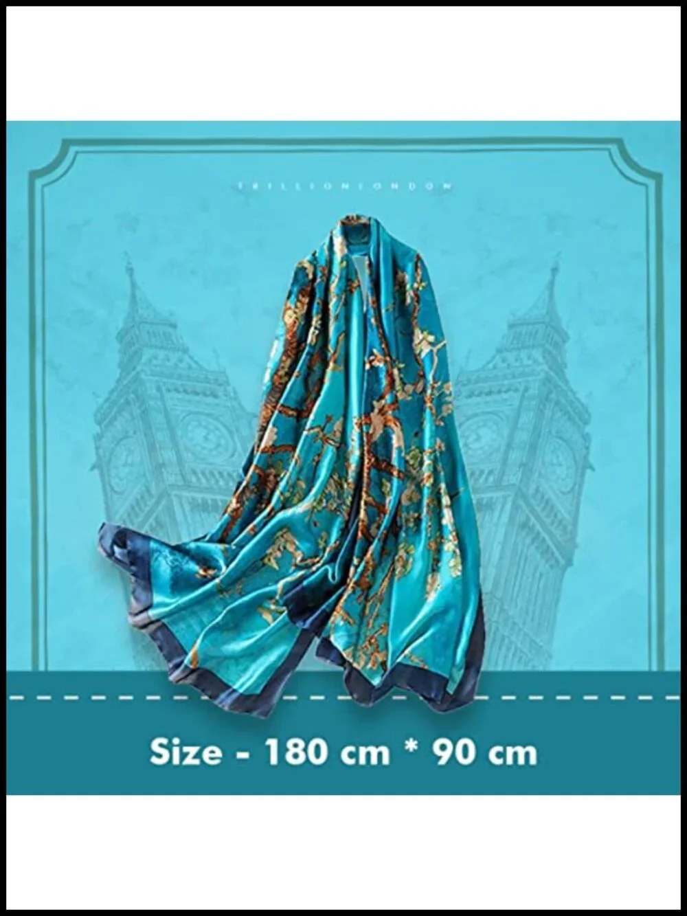 Lightweight Silk Designer Scarf - Neck Scarf Shawl Wrap